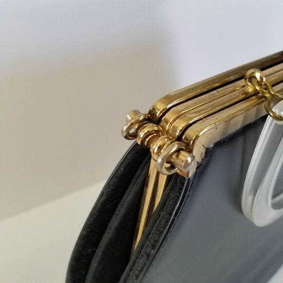 Vintage 60's L&M Lowy & Mund Edwards Lucite Handle Convertible Day To Night Bag - Picture 6 of 16